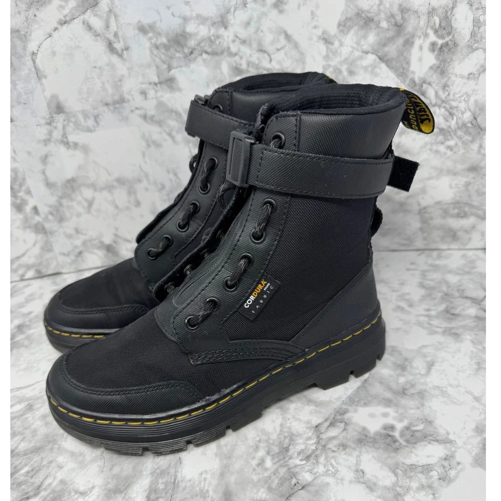 Dr. Martens Combs Tech 🖤II Cordura Black Utility Boots Zip Front Tactical‎